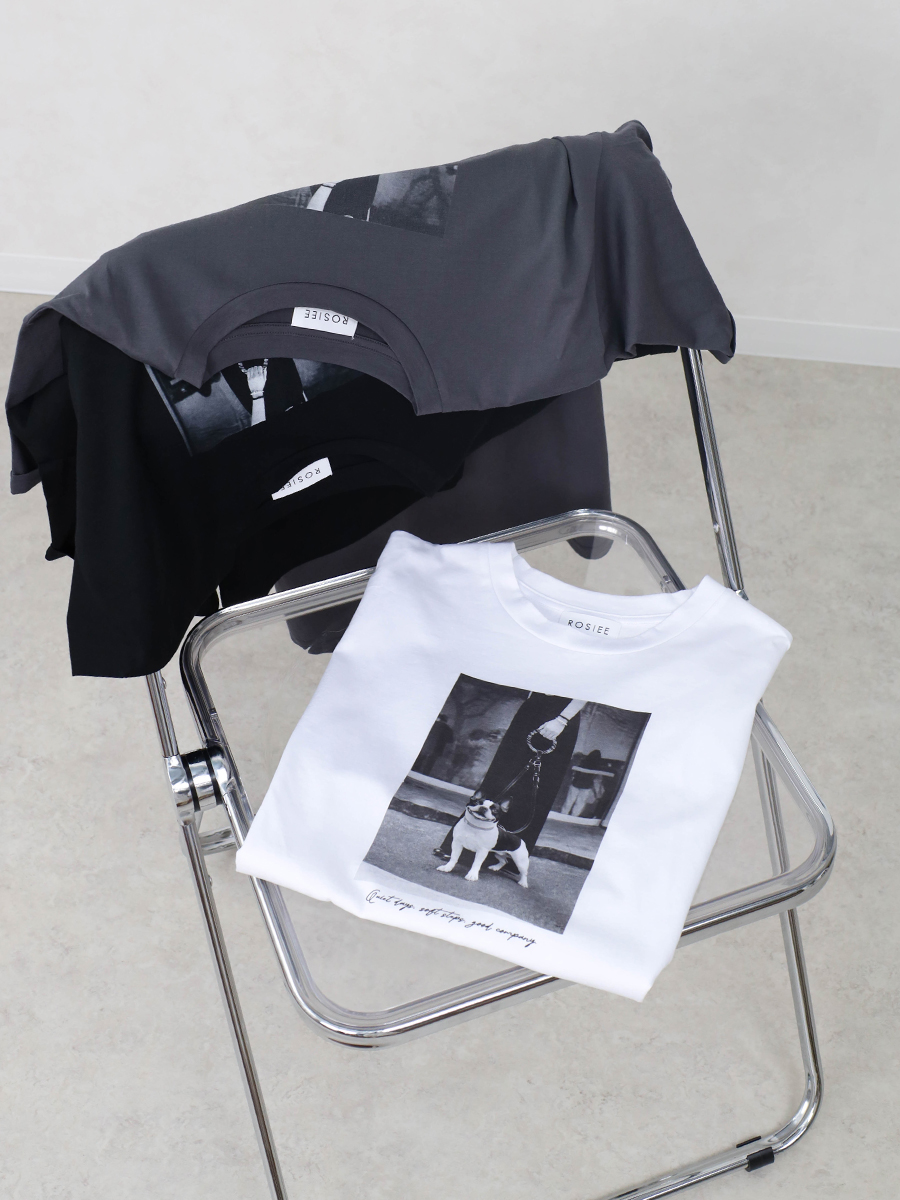 フレンチブルドッグフォトプリントTシャツ